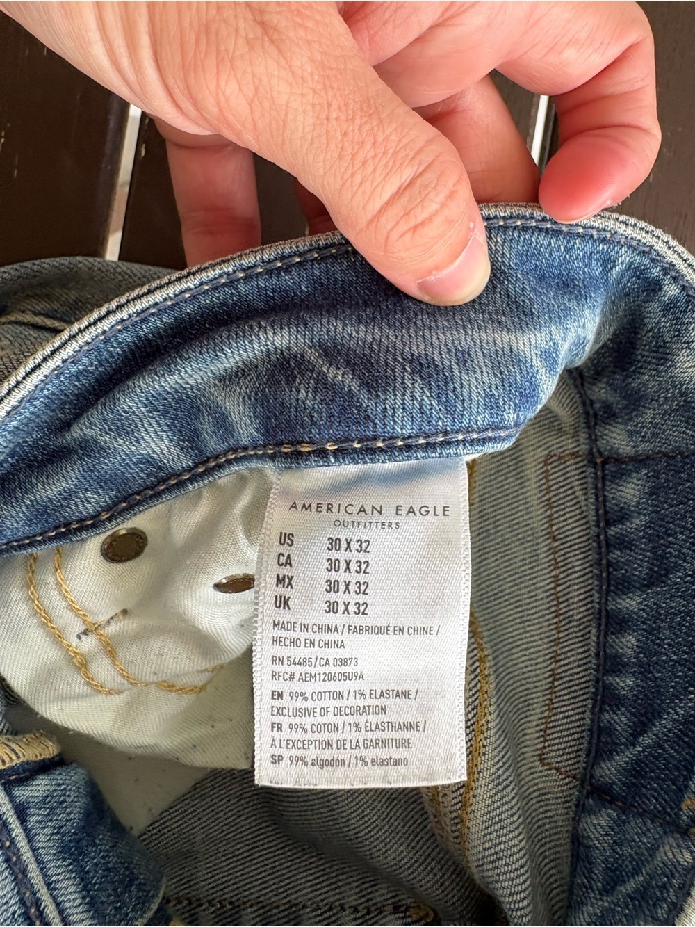 American Eagle Next Level AirFlex Distressed Jeans Men's 30x32 Light Wash Denim - Picture 5 of 5